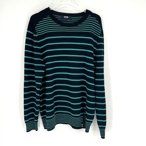 Vilebrequin Sweater Mens XL Blue Green‎ Striped Preppy Classic Long Sleeve